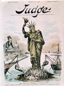 移民投棄場所案、裁判官の表紙、1890年3月22日 作： American School