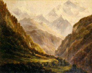 ロッキー山脈」1870年頃（油彩・紙） 作： American School