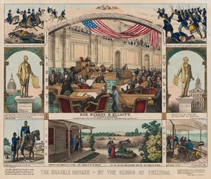 壊れたシャックル-自由の天才による、1860〜1879年頃（カラーリソ） 作： American School