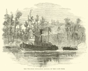 1865年3月、タグボートのドナルドソンがフィア岬を上った 作： American School