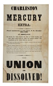 連合は解散しました！ （チャールストンマーキュリー、特別版）、1860年12月20日 作： American School