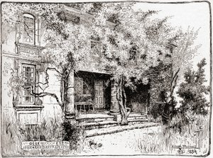 フィラデルフィア近郊のジョン・バートラムの家（1884年発行の「The Century Illustrated Monthly Magazine」より）（木版画 作： American School