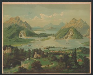 キラーニーの湖、1878年頃（クロモリソ） 作： American School
