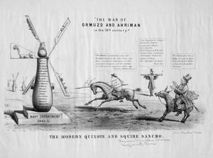 現代のキホーテとスクワイアサンチョ、1866年頃 作： American School