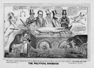 政治バーベキュー、1835年頃 作： American School