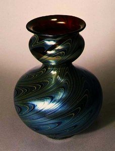 ティファニー ダブルひょうたん型花瓶 ニューヨーク 1890年頃 （ガラス 作： American School