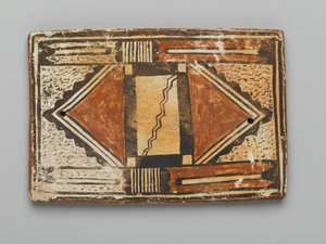 ホピ族（アリゾナ州）のメサで作られたタイル（粘土と滑り） 作： American School