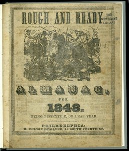 1847年に発行された1848年のラフとレディアルマナックのタイトルページ（印刷） 作： American School