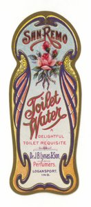 トイレの水ラベル、サンレモ 作： American School