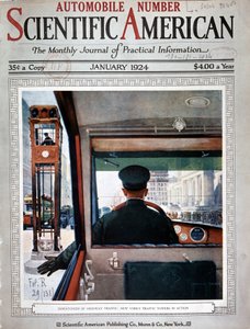 ニューヨークの交通信号塔と交通管制 - 「サイエンティフィック・アメリカン」1924年1月号掲載 作： American School