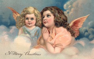 祈る 2 つのクリスマスの天使 作： American School