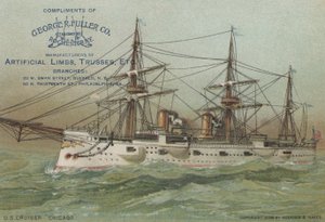 米海軍巡洋艦USSシカゴ、1898年 作： American School