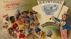 アンクルサムが農業用具を宣伝 作： American School