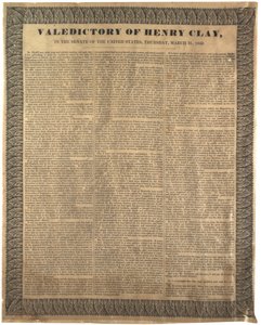 1842年3月31日、アメリカ合衆国上院におけるヘンリー・クレイのヴァレディクトリー 作： American School