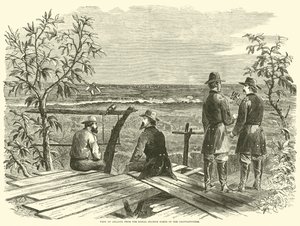 1864年7月、チャタフーチーの北の信号所からのアトランタの眺め 作： American School