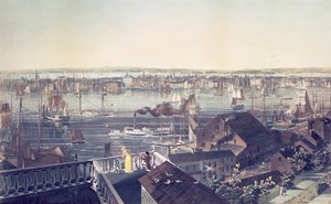1837年のブルックリンからのマンハッタンの眺め 作： American School