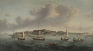 海港の眺め、1760 作： American School