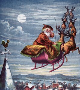 セントニコラスの訪問、ルイザス叔母の大きな絵シリーズ、1871年ニューヨークのイラスト 作： American School