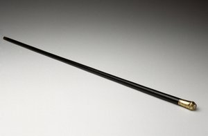 杖、c。 1862年（金、正体不明の木材、はめ込みコンパス） 作： American School