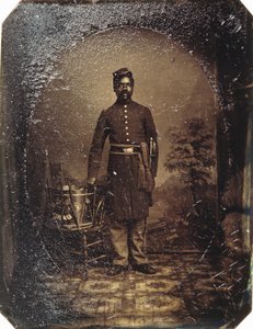 ウィリアムJ.ネットソン、マサチューセッツ第54歩兵、1863年頃（tintype） 作： American School