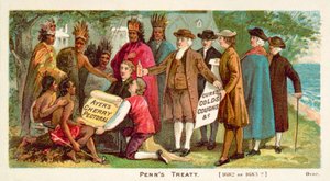 ウィリアムペンの北米インディアンとの条約、1682年 作： American School