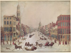 ウォールストリートの冬、1834 作： American School