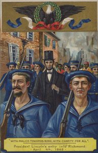 悪意をなしに向けて;すべての慈善団体と。リンカーン大統領がリッチモンドに入国、1865年4月4日