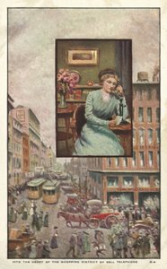 お店に電話をかける女性 作： American School
