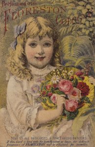 花を持つ若い女の子 作： American School
