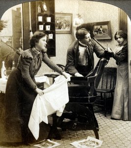 彼の髪を強打させます。 作： American Stereoscopic Company