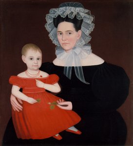 メイヤー夫人と娘、1835-40。 作： Ammi Phillips