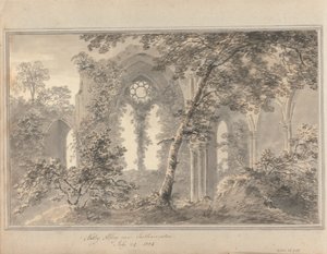 Vistas na Inglaterra, Escócia e País de Gales: Netley Abbey perto de Southampton, 24 de julho de 1804 作： Amos Green