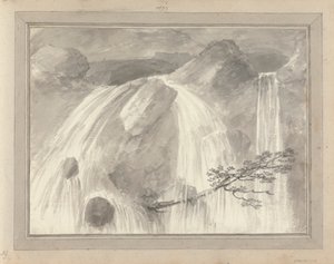 イングランド、スコットランド、ウェールズの景色: 滝、1799 年の景色 作： Amos Green
