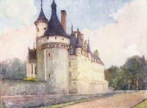 庭園からのシュノンソー（カラーリトグラフ） 作： Amy B. Atkinson