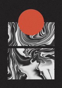 レッド・サン・マーブル・フロー 作： Amy Louise Baker