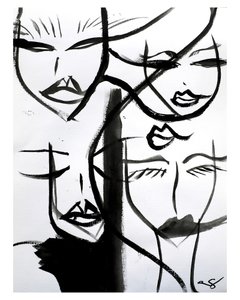 「女性の顔」の抽象画 作： 