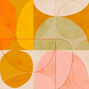 ミッドセンチュリー・カレーイエロー・ブラッシュ・スプリング2 作： Ana Rut Bre