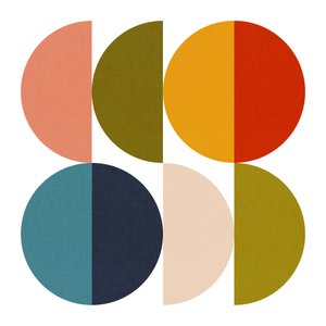 ミッドセンチュリー・ジオメトリック・カラープレイ 2 作： Ana Rut Bre