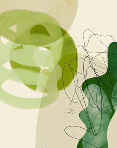 ペイントライン グリーン・タン 3枚 作： Ana Rut Bre