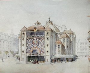 理想的な劇場の設計（水彩・紙） 作： Anatole de Baudot