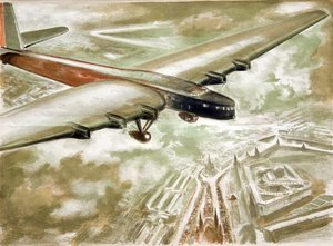 赤の広場の上空飛行、1937 年。 作： Anatoly Andreyevich Suvorov