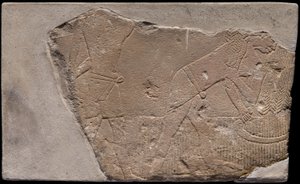 収穫の場面を描いた墓の壁片 作： Ancient Egyptian