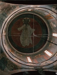 エホバ。モスクワクレムリンの大天使ミカエル大聖堂のドーム絵画、1652-1666 作： Ancient Russian frescos