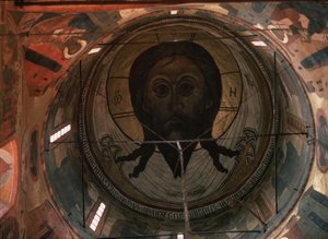 モスクワクレムリンの大天使ミカエル大聖堂の聖顔ドームの絵、1652-1666 作： Ancient Russian frescos