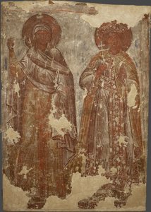 聖殉教者、14世紀 作： Ancient Russian frescos