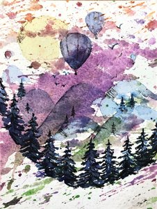 色とりどりの山岳バルーン