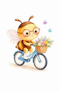 かわいいミツバチのサイクリング