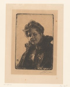 アマリア・グランバーグの肖像 作： Anders Leonard Zorn (signed by artist)