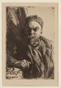 詩人ポール・ヴェルレーヌ（1844-1896）の肖像 - Zorn, Anders Leonard（1860-1920） - 1895 - エッチング - 23,7x16 - 個人蔵 作： Anders Leonard Zorn