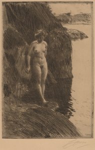 絶壁、1909年。 作： Anders Leonard Zorn